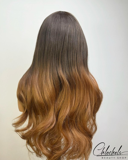Perruque Lisse Ondulée Châtain Chocolat – Effet Naturel & Douceur Luxe