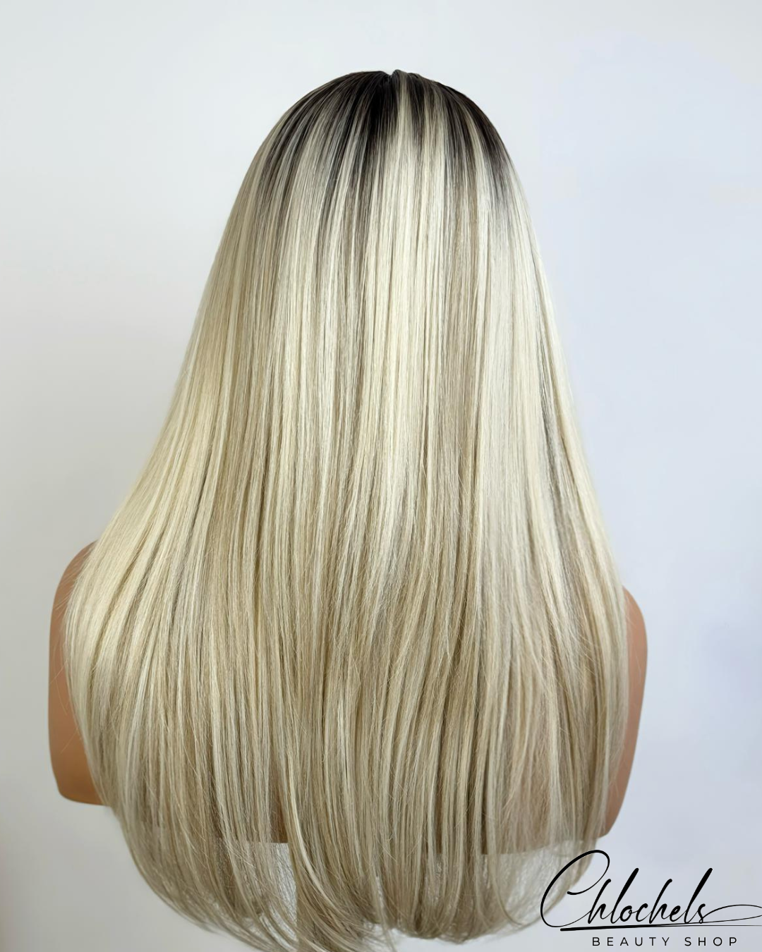 Perruque Lisse Blonde Ombré – Chic, Moderne & Ultra Naturelle