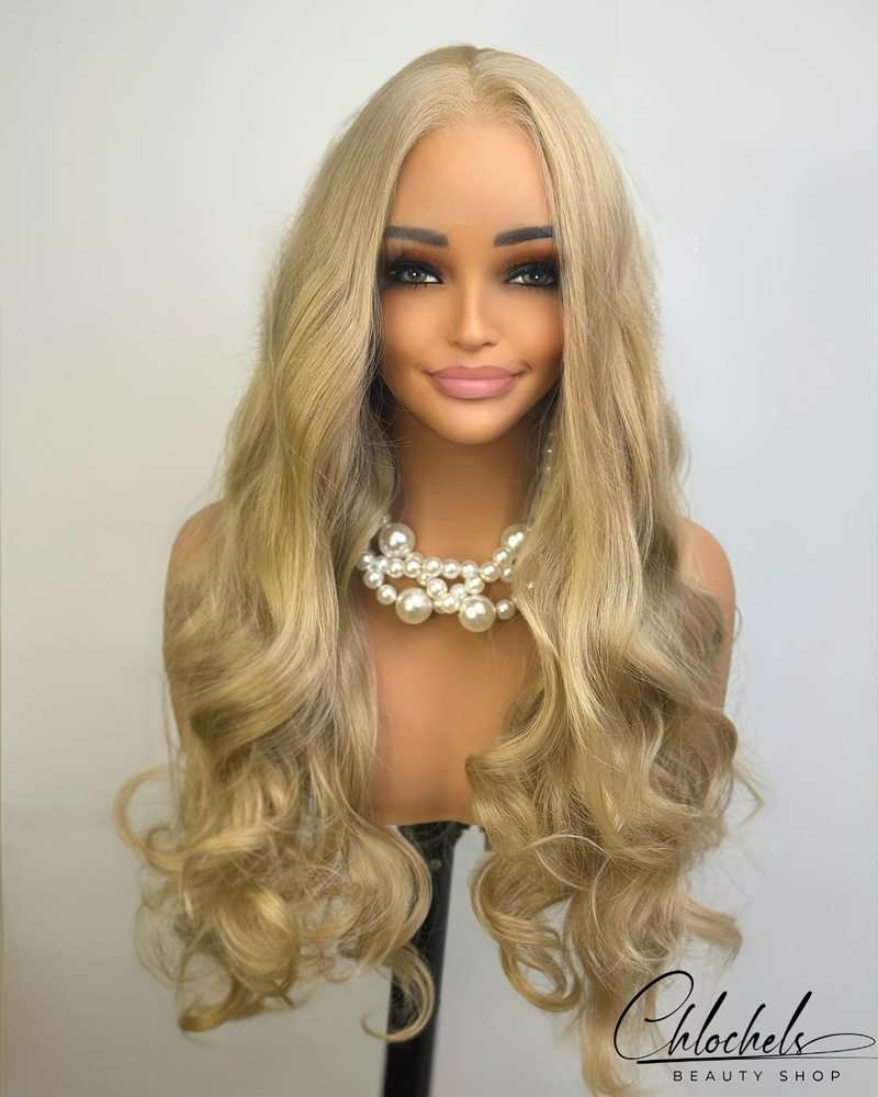 Perruque Blond Miel Ondulée – Élégance & Douceur