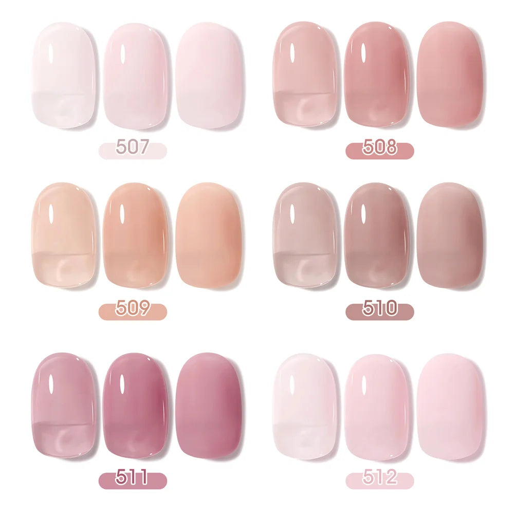 Venalisa Color Nail Gel Polish Kit  Jelly Pink Semi-transparent HEMA FREE Self Leveling Nude Natural Pink Nail Manicure Set